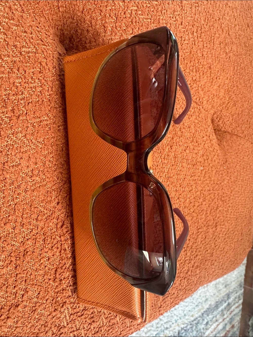 Tory Burch Brown Gradient Oversized Sunglasses